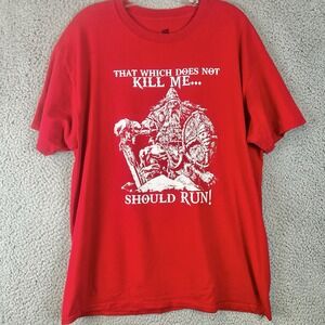 VTG Viking T Shirt "That Which Does Not Kill Me Should" Size‎ L Double Sided